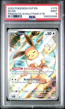 2025 POKEMON SVP EN-SV BLACK STAR PROMO #173 EEVEE PSA 9 - Image 1