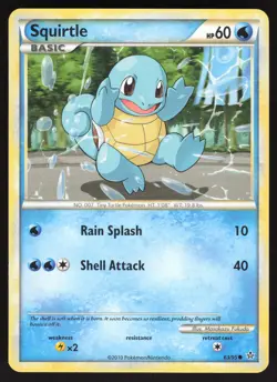 Squirtle 63/95 Non-holo Common Pokemon Unleashed LP - Image 1