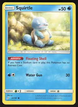 Squirtle 22/181 Non-holo Common Pokemon SM - Team Up LP - Image 1