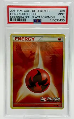 Fire Energy 89/95 Call of Legends Crosshatch Holo PSA 9 Mint #115031430 - Image 1