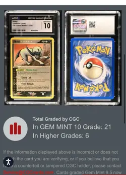 2006 Absol Pokemon Card CGC 10 Gem Mint EX Legend Maker 15/92 (POP 21) - Image 3