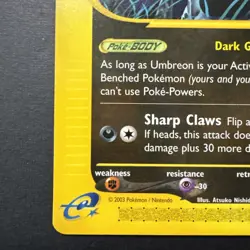 🔥 Umbreon - Vintage Pokemon e-Card Skyridge Rare Non-Holo 32/144 NM+ - Image 3