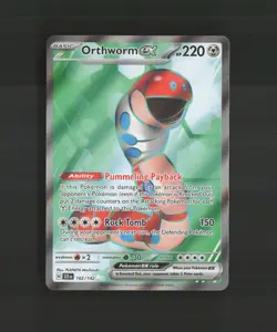 Orthworm ex 162/142 Stellar Crown Full Art Ultra Rare Holo Pokemon Card NM - Image 1