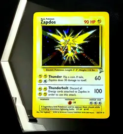 Pokemon Zapdos Holo Rare Card 20/130 Base Set 2 Holofoil Swirl Card NM Condition - Image 1