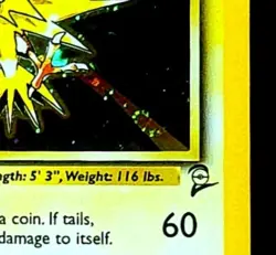 Pokemon Zapdos Holo Rare Card 20/130 Base Set 2 Holofoil Swirl Card NM Condition - Image 4