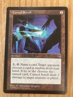 MTG Tempest 1997 Cursed Scroll NM Card English TMP Rare Set Silver Age Staple 742818065283 - Image 1