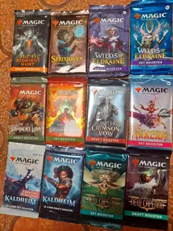 Lot of 12 Magic The Gathering MTG Sealed Packs - Unopened Draft & Set Boosters! - Image 1