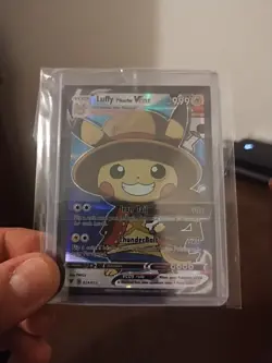 Luffy X Pikachu One Peice And Pokemon Crossover Fan Art Card! - Image 1