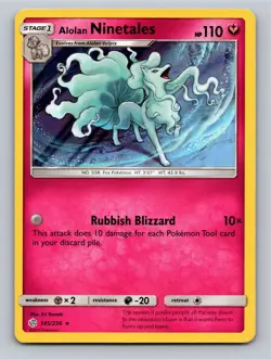 Pokemon TCG Alolan Ninetales Holo Rare - Image 1