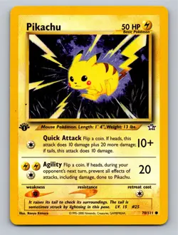 Neo Genesis Pokemon TCG Pikachu 070/111 1st Edition - Image 1