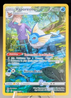 Pokemon Vaporeon TG02/TG30 Sword & Shield Brilliant Stars Trainer Gallery NM - Image 1