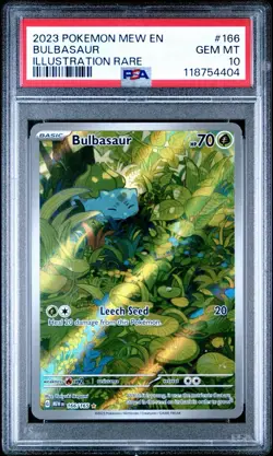 2023 POKEMON MEW EN-151 ILLUSTRATION RARE #166 BULBASAUR PSA 10 GEM MINT - Image 1
