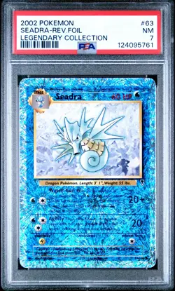 2002 POKEMON LEGENDARY COLLECTION #63 SEADRA-REVERSE FOIL PSA 7 - Image 1