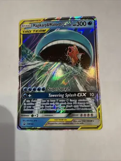 TOWERING SPLASH Magikarp & Wailord GX SM166 Pokemon Promo Sun & Moon Tag Team - Image 1