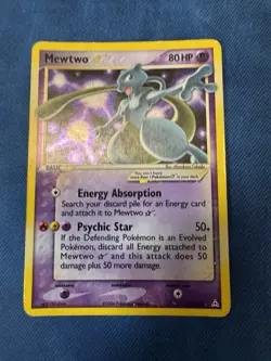 Pokemon Mewtwo Gold Star EX Holon Phantoms Holo Ultra Rare #103/110 HP - DMG - Image 1