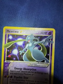 Pokemon Mewtwo Gold Star EX Holon Phantoms Holo Ultra Rare #103/110 HP - DMG - Image 4