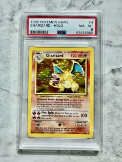 1999 Pokemon Game Charizard Holo PSA 8 (#4) - Image 1