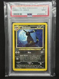 Pokemon PSA 9 Mint 2001 Umbreon Neo Discovery Holo - Image 1