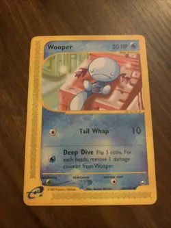 Pokemon TCG Wooper Aquapolis 66/147 Uncommon Card Non-Holo, Near Mint Condition - Image 1