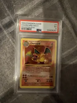 1999 Pokemon Base Set Shadowless Charizard Holo Rare Card 4/102 PSA 5 - Image 1