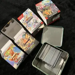 NM/LP Pokemon Bulk Card Lot | Holos/Reverse Holos. EX! 2 Booster Bundles & 1 Tin - Image 4