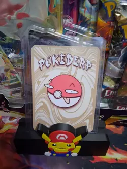 “HOLO” Pokederp Meow - Mew Fan Art Custom Derpy Card Alt Art Secret Rare - Image 2