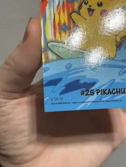 Pokemon Surfing Pikachu 25 8 of 10 Animation Series 2 Card Topps 2000 - Image 4