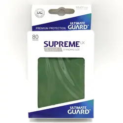 Ultimate Guard Supreme UX Card Sleeves 80 Count 66 x 91 mm Green - Image 1