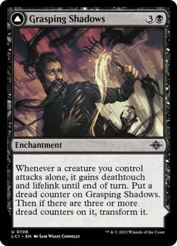 Grasping Shadows/Shadow's Lair 108 LCI MTG Black Enchantment Deathtouch Cave EN - Image 1