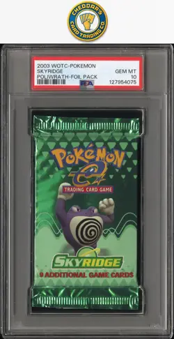 2003 Pokemon Skyridge Sealed Pack Poliwrath PSA 10 - Image 1