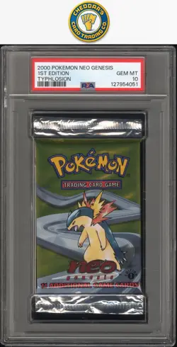 2000 Pokemon Neo Genesis (1st Edition) Sealed Pack Typhlosion PSA 10 - Image 1