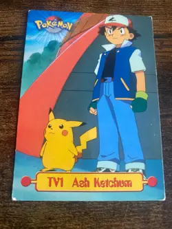 1999 Topps Pokemon TV Animation Edition Series 1 #TV1 Ash Ketchum vintage 151 - Image 1
