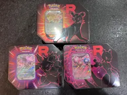 Pokemon TCG: Destined Rivals Team Rocket Tin Art Set Sealed [Set of 3] * Sealed* - Image 1