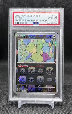 Ditto #132 PSA 10 Master Ball Reverse Holo 2023 Pokemon SV2a Japanese 151 - Image 1