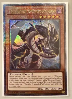 Thunder Dragondark 1st Edition Quarter Century Secret Rare RA03-EN018 Yu-Gi-Oh! - Image 1