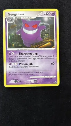 Gengar 17/99 Non-Holo Pokemon Card Rare Arceus Moderate Play - Image 1