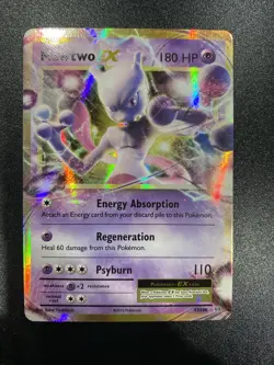 Pokemon Card Mewtwo EX 52/108 XY Evolutions Half Art Ultra Rare Played - Image 1