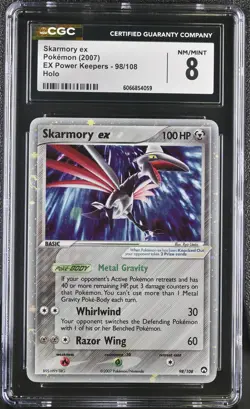 CGC 8 Skarmory ex 2007 EX Power Keepers 98/108 Holo Pokemon Card - Image 1