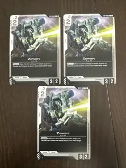 Zowort Gundam TCG Card Game ST01-009 NM Condition Set Of 3 - Image 1