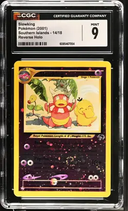 CGC 9 MINT Slowking 2001 Southern Islands 14/18 Reverse Holo SWIRL Pokemon Card - Image 1