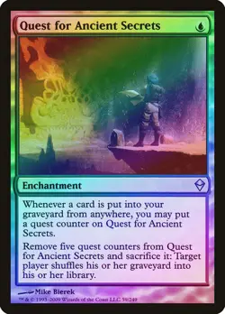 Quest for Ancient Secrets FOIL Zendikar NM Blue Uncommon MAGIC CARD ABUGames - Image 1
