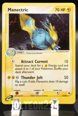 Pokemon TCG Card - Manectric 9/109 Ruby and Sapphire Holo Rare Vintage E-Reader - Image 1