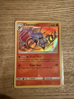 Pokemon Card 13/145 Chandelure Guardians Rising Holo Rare (NM) 2017 - Image 1