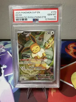 2025 POKEMON SVP EN-SV PRISMATIC EVOLUTIONS ETB PROMO #173 EEVEE PSA 10 - Image 1