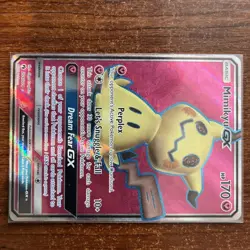 Pokemon Sun & Moon Lost Thunder Full Art Mimikyu GX 206/214 NM - Image 1