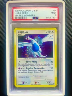 Lugia 14/132 Secret Wonders Holo Pokemon 2007 HOLO BLEED+SWIRL PSA 9 - Image 1