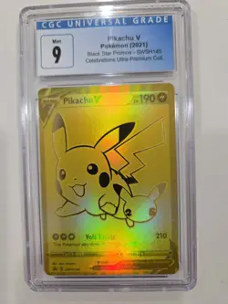 2021 POKEMON SWSH BLACK STAR PROMO #145 FULL ART/PIKACHU EV CGC 9 Mint ⚡ Free Sh - Image 1