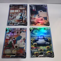 Lot of 4 Custom holo Snorlax V Pokemon Trading Card sleeved & top loaded - Image 2
