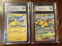 RARE! CGC GEM MINT 10 Pikachu Pokemon Card Lot Holo Japanese 2023-2024 - Image 3