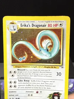 Pokemon Card Erika's Dragonair 4/132 Holo Rare Gym Heroes Set Played - Image 2